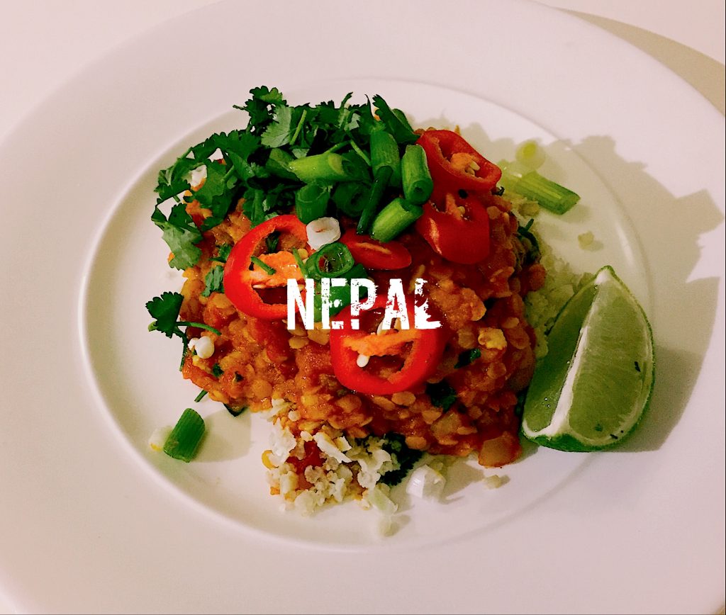 Nepalese Dal Bhat - lentil curry with cauliflower rice | Low carb | nationaldish.co.uk
