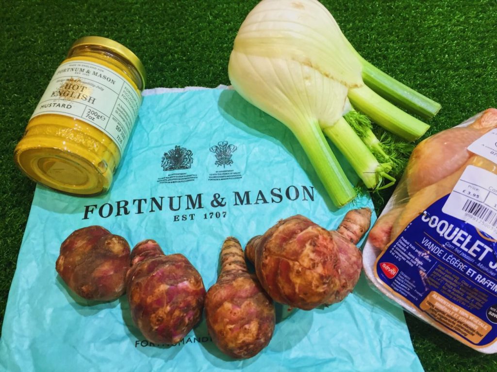 Fortnum and Mason ingredients to spatchcock Poussin with Fennel and Artichokes | National Dish